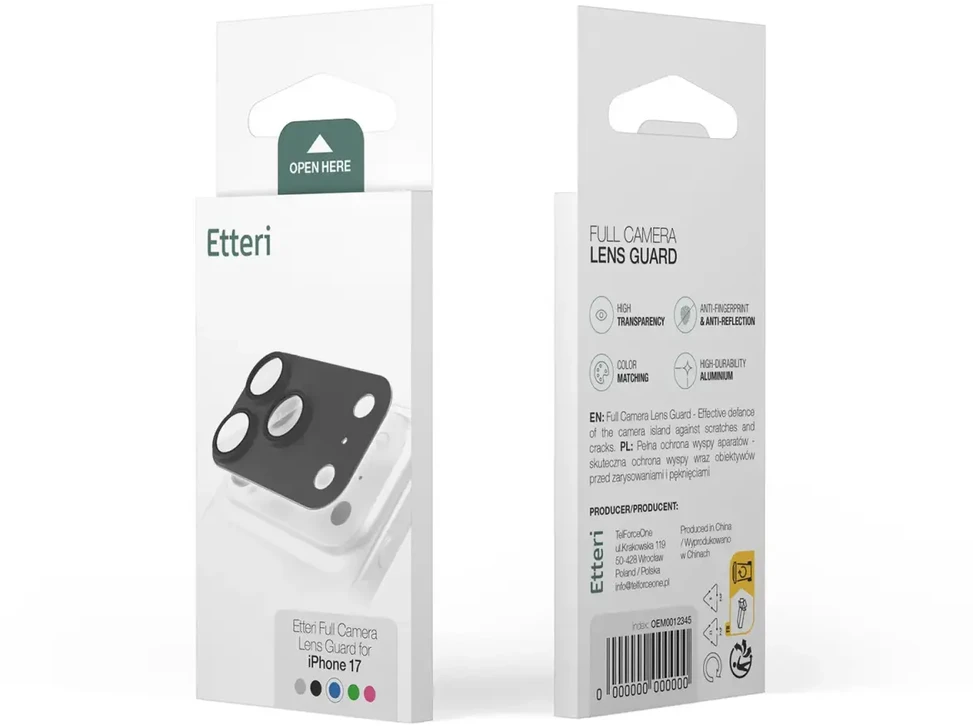 Etteri full camera lens guard for iPhone 18 Pro dark pilkas