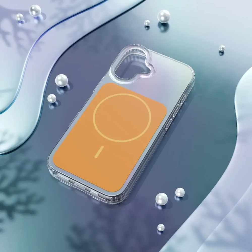 Telforceone „Etteri Hidden Pearl“ dėklas, skirtas „iPhone 17 6,3“; oranžinis