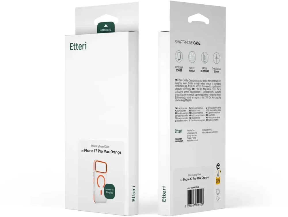 Telforceone „Etteri Icy Mag“ dėklas, skirtas „iPhone 16 6,1“; juodas