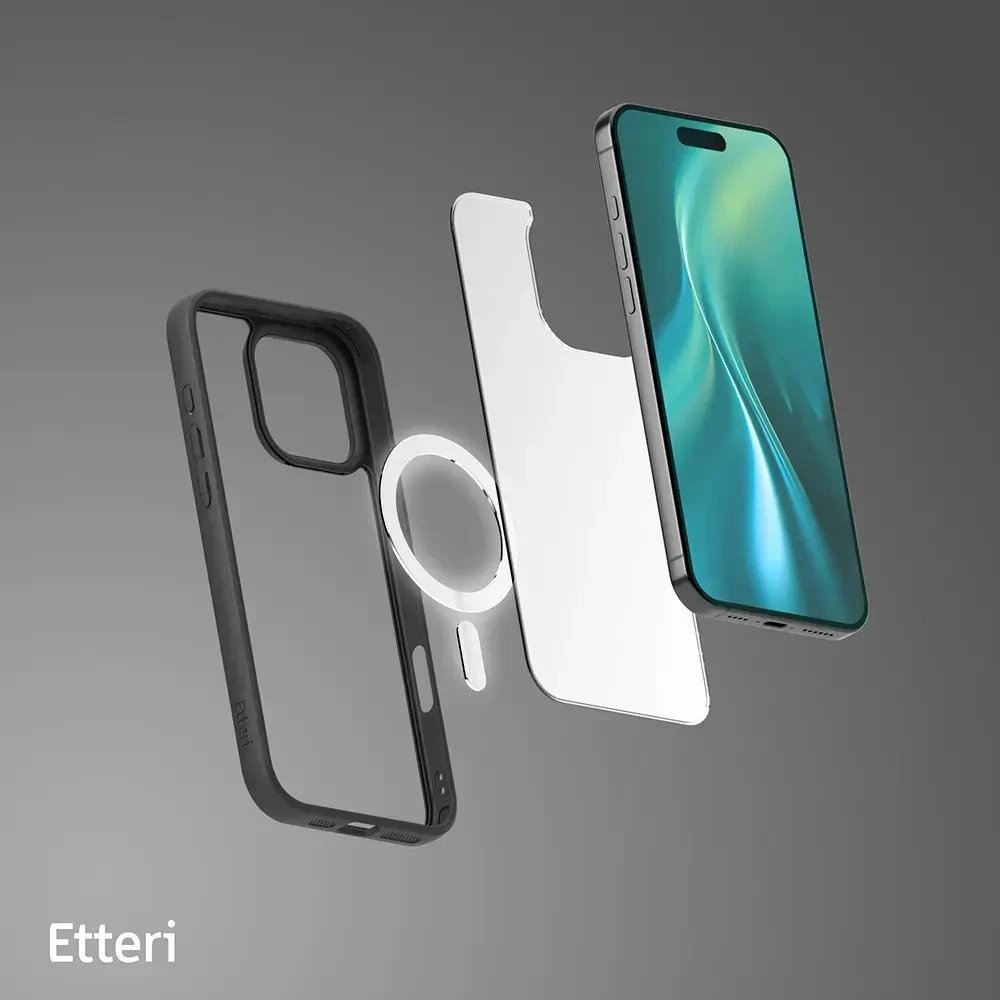 Dėklas Telforceone Etteri Matt Mag Apple iPhone 16 Pro 6.3" juoda spalva