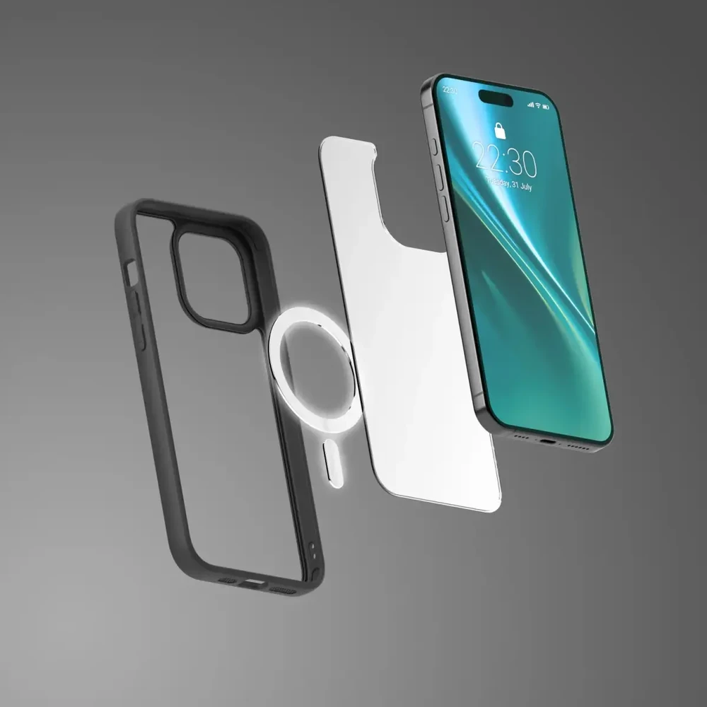 Etteri „Eteri Matt Mag“ dėklas, skirtas „iPhone 17 Pro / 18 Pro“, juodas
