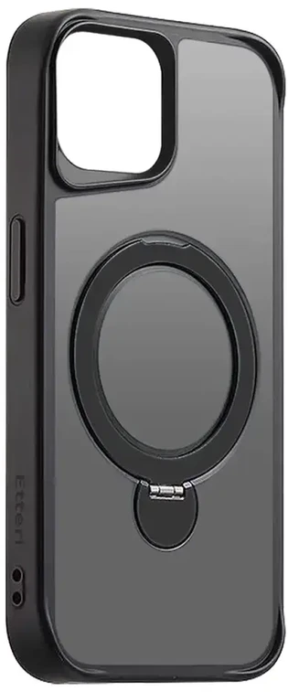Telforceone Etteri Matt Mag Ring Apple iPhone 15 6,1" dėklas telefonui juodos spalvos