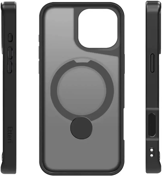 Telforceone Etteri Matt Mag Ring Apple iPhone 16 Pro Max 6,9" dėklas telefonui juodos spalvos