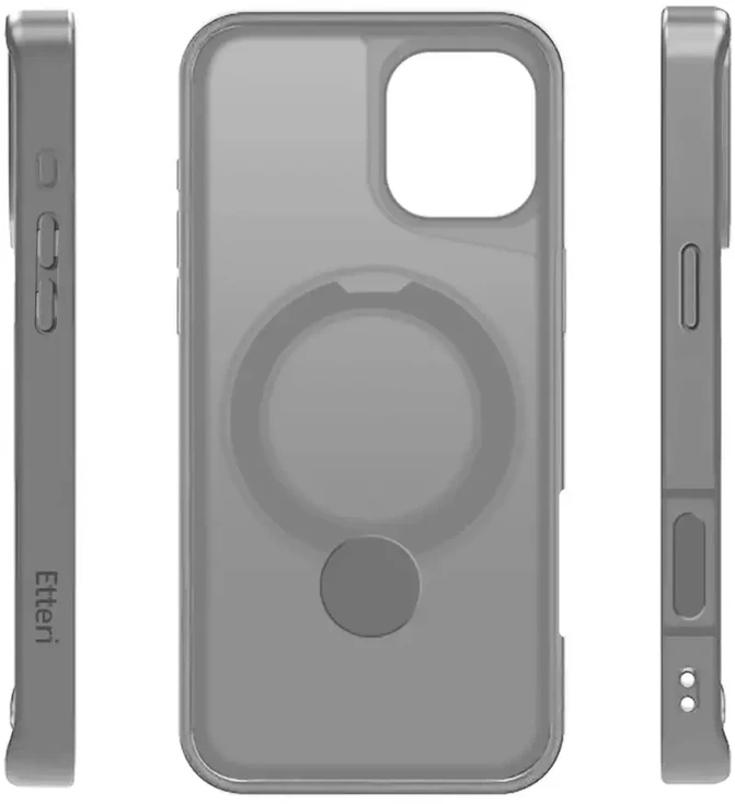 Telforceone Etteri Matt Mag Ring Apple iPhone 16 Plus 6,7" dėklas telefonui pilkos spalvos
