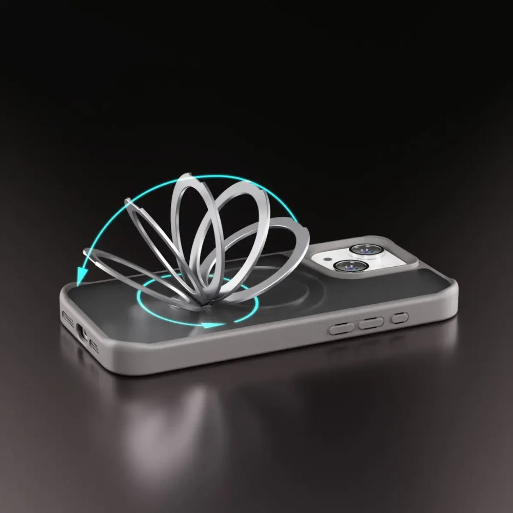 Telforceone Etteri Matt Mag Ring Apple iPhone 14 6,1" dėklas telefonui pilkos spalvos