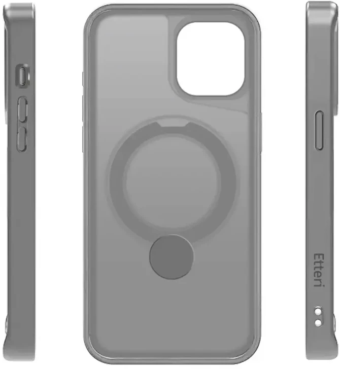 Telforceone Etteri Matt Mag Ring Apple iPhone 12 / 12 Pro 6,1" dėklas telefonui pilkos spalvos