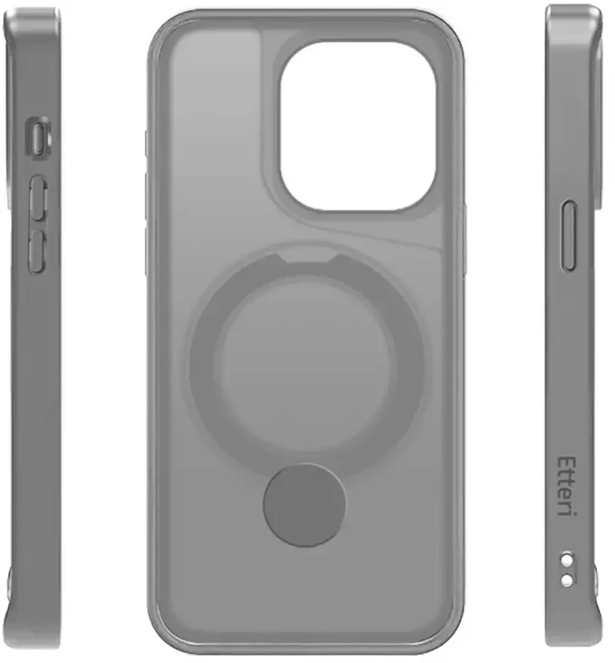 Telforceone Etteri Matt Mag Ring Apple iPhone 15 Pro 6,1" dėklas telefonui pilkos spalvos