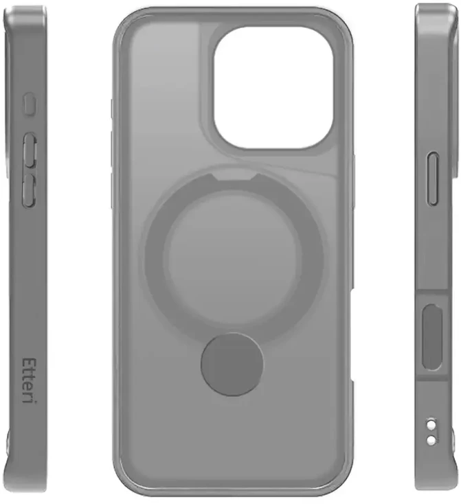 Telforceone Etteri Matt Mag Ring Apple iPhone 16 Pro 6,3" dėklas telefonui pilkos spalvos