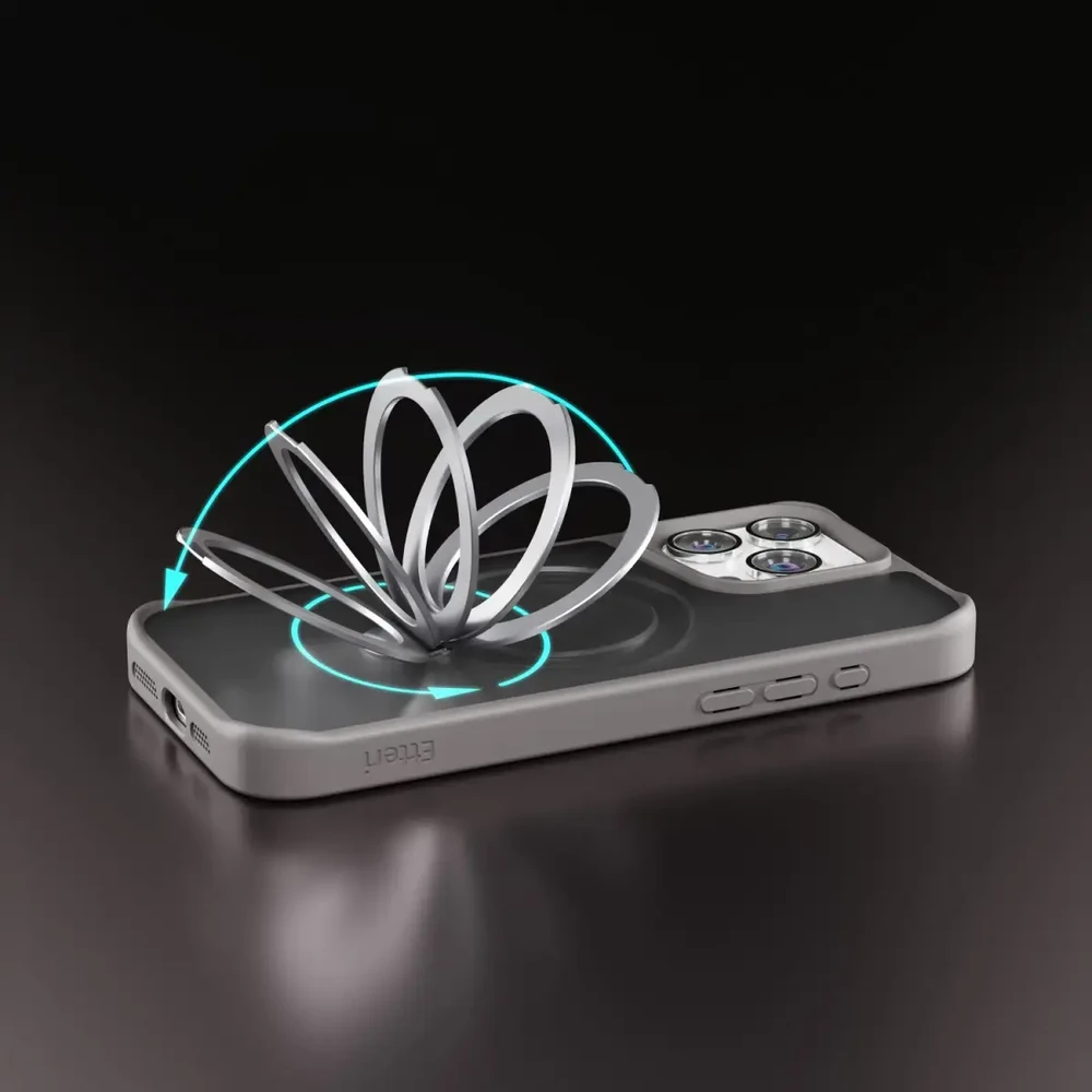 Dėklas Etteri Matt Mag Ring case for iPhone 17 Air pilkas