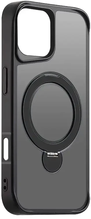 Telforceone Etteri Matt Mag Ring Apple iPhone 16 Plus 6,7" dėklas telefonui juodos spalvos