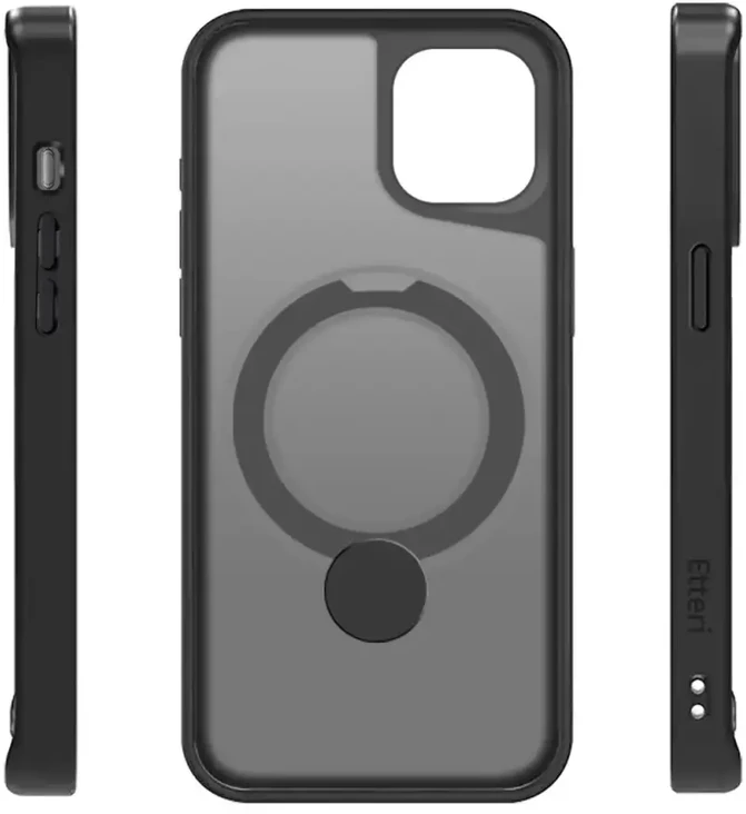 Telforceone Etteri Matt Mag Ring Apple iPhone 13 6,1" dėklas telefonui juodos spalvos