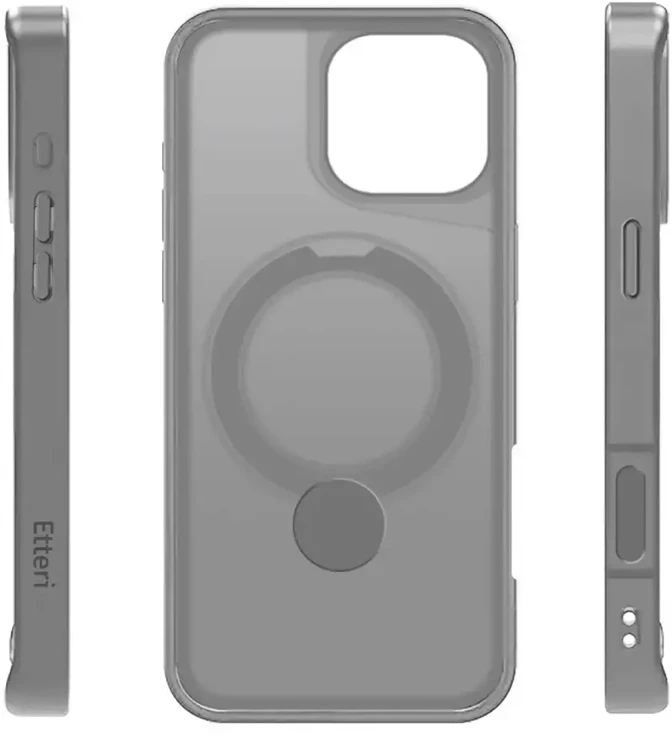 Dėklas Etteri Matt Mag Ring case for iPhone 17 Air pilkas