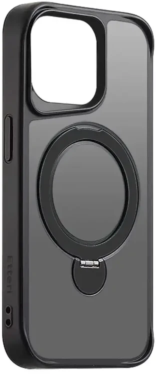 Telforceone Etteri Matt Mag Ring Apple iPhone 15 Pro Max 6,7" dėklas telefonui juodos spalvos