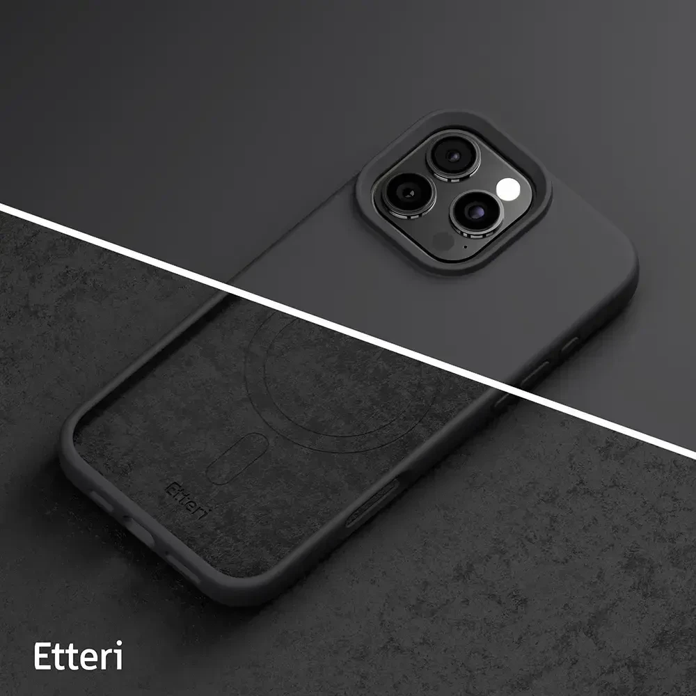Telforceone Etteri Silicone Mag dėklas Apple iPhone 16 Pro Max 6,9" juodos spalvos