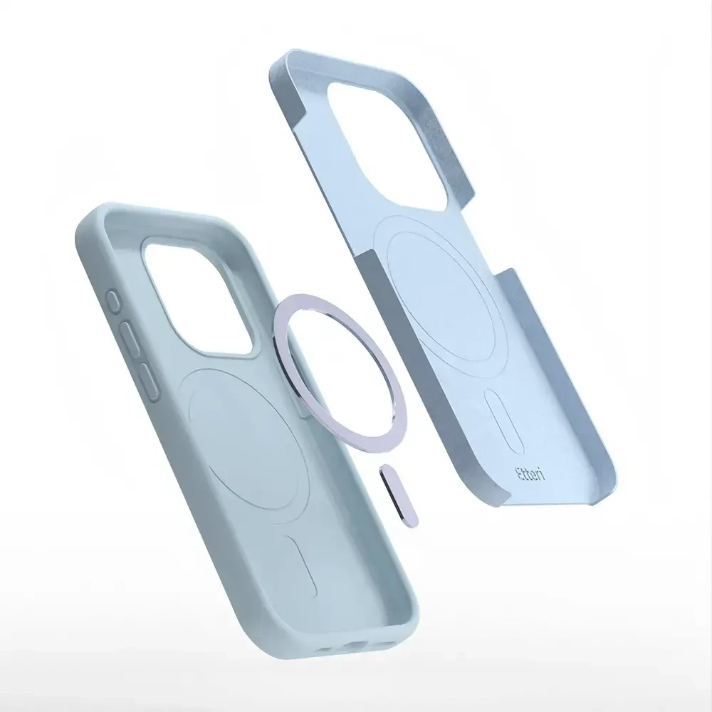 Etteri silikoninis Mag dėklas Samsung Galaxy A57 5G šviesiai mėlynas
