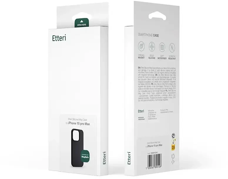Dėklas Telforceone Etteri Silicone Mag case for iPhone 16e / 17e juodas