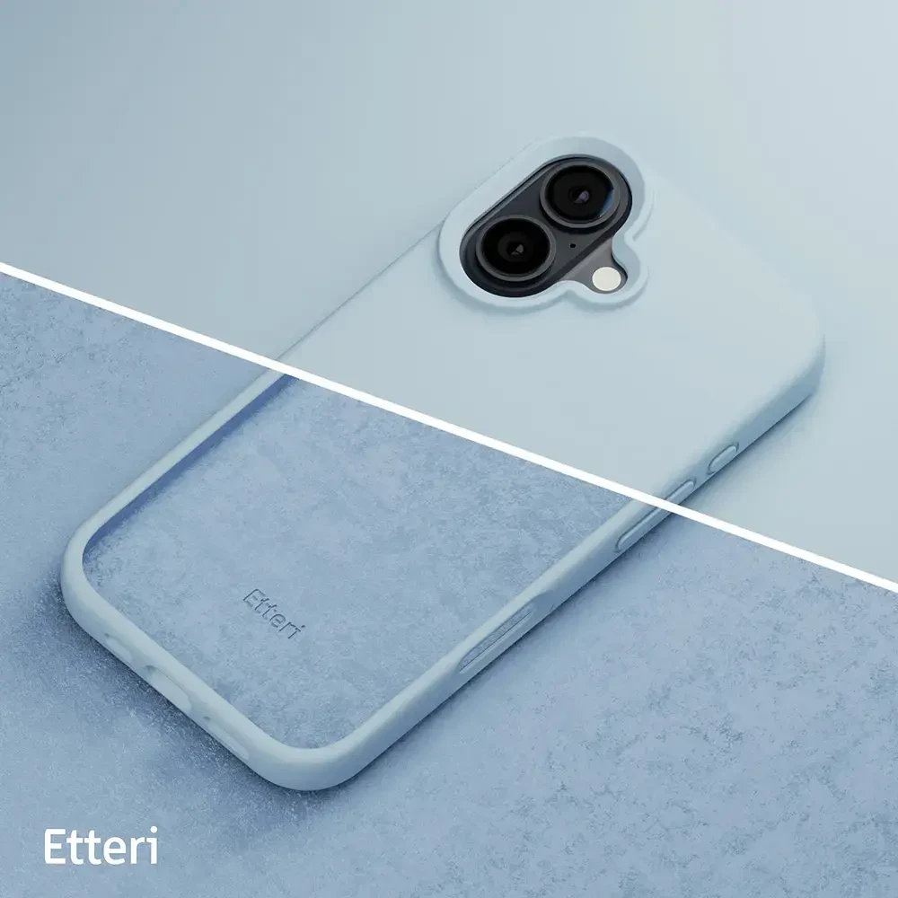 Dėklas Telforceone Etteri Silicone Apple iPhone 16 Plus 6,7" žydros spalvos