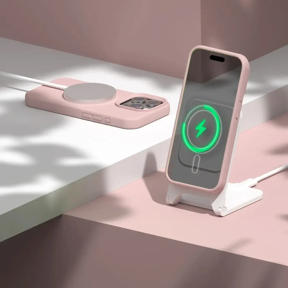 Dėklas Telforceone Etteri Silicone Mag Apple iPhone 15 Pro 6,1" rožinės spalvos