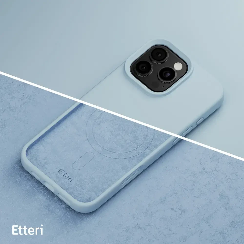 Dėklas Telforceone Etteri Silicone Mag Apple iPhone 16 Pro Max 6,9" žydros spalvos