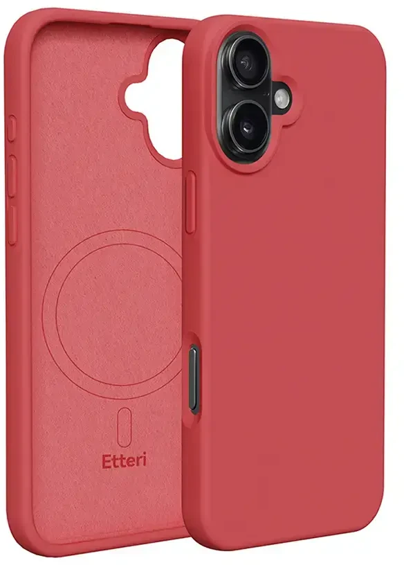 Etteri Telforceone „Eteri Silicone Mag“ dėklas, skirtas „iPhone 17 Pro Max / 18 Pro Max“, aviečių spalvos