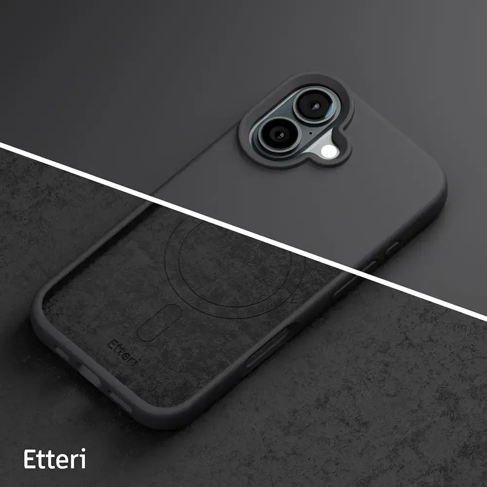 Telforceone „Etteri“ silikoninis „Mag“ dėklas, skirtas „iPhone 17 Pro Max“ / „18 Pro Max“, juodas