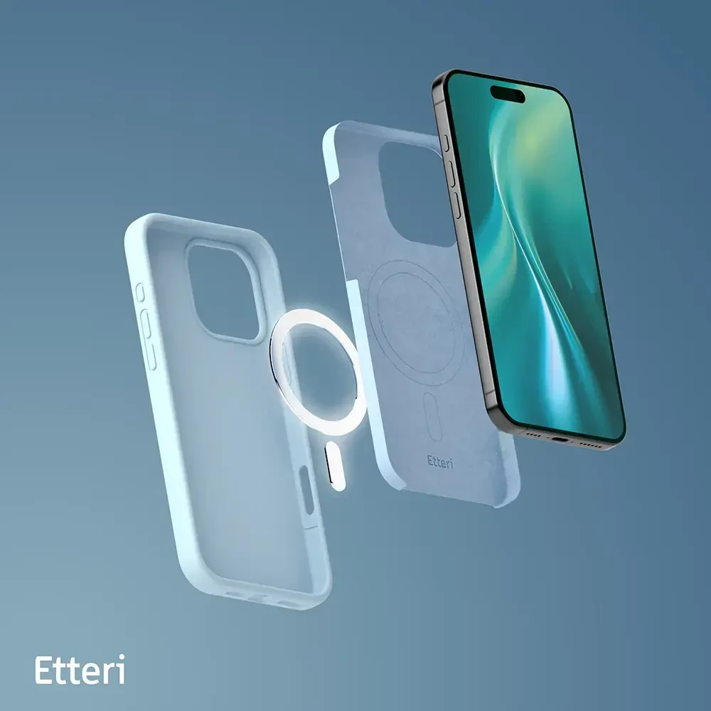 Dėklas Telforceone Etteri Silicone Mag Apple iPhone 16 Pro Max 6,9" žydros spalvos