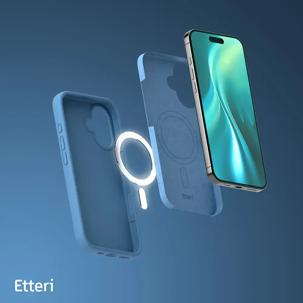 Telforceone Etteri silikoninis „Mag“ dėklas, skirtas iPhone 17 Pro Max / 18 Pro Max, tamsiai mėlynas