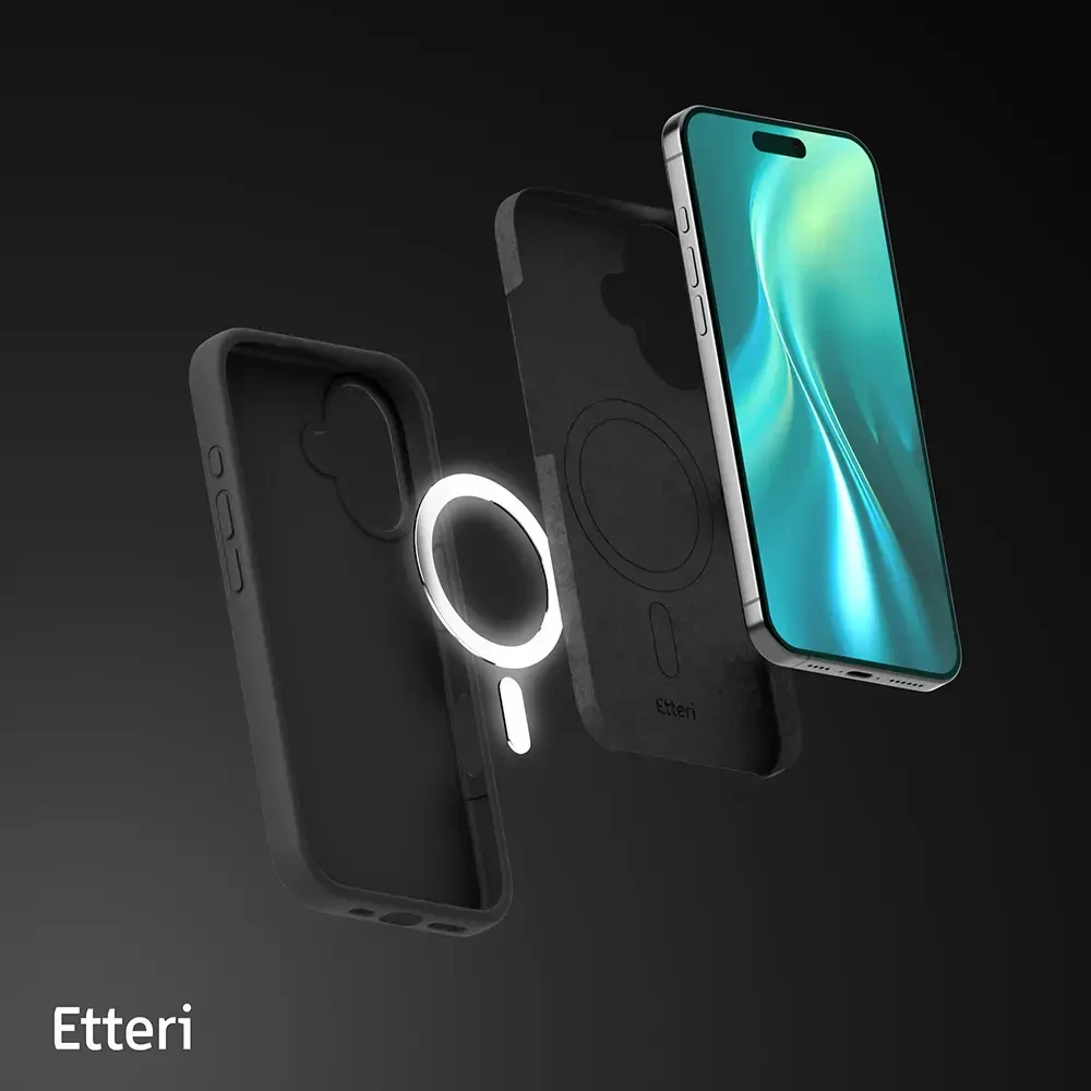 Etteri Telforceone „Eteri“ silikoninis „Mag“ dėklas, skirtas „iPhone 17 Air“, juodas