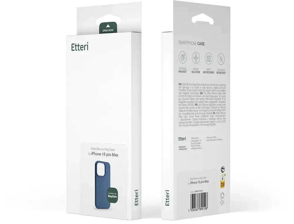 Dėklas Telforceone Etteri Silicone Mag Apple iPhone 16 Pro 6,3" mėlynos spalvos