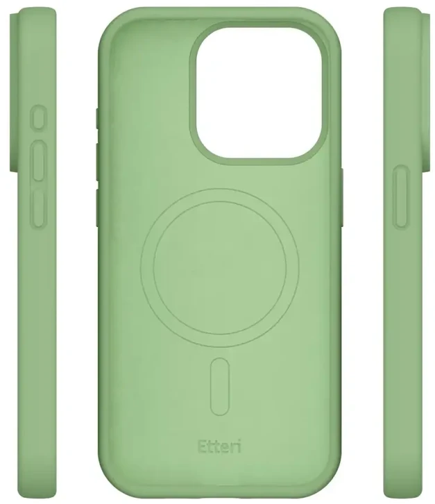 Dėklas Telforceone Etteri Silicone Mag Apple iPhone 15 Pro Max 6,7" šviesiai žalios spalvos