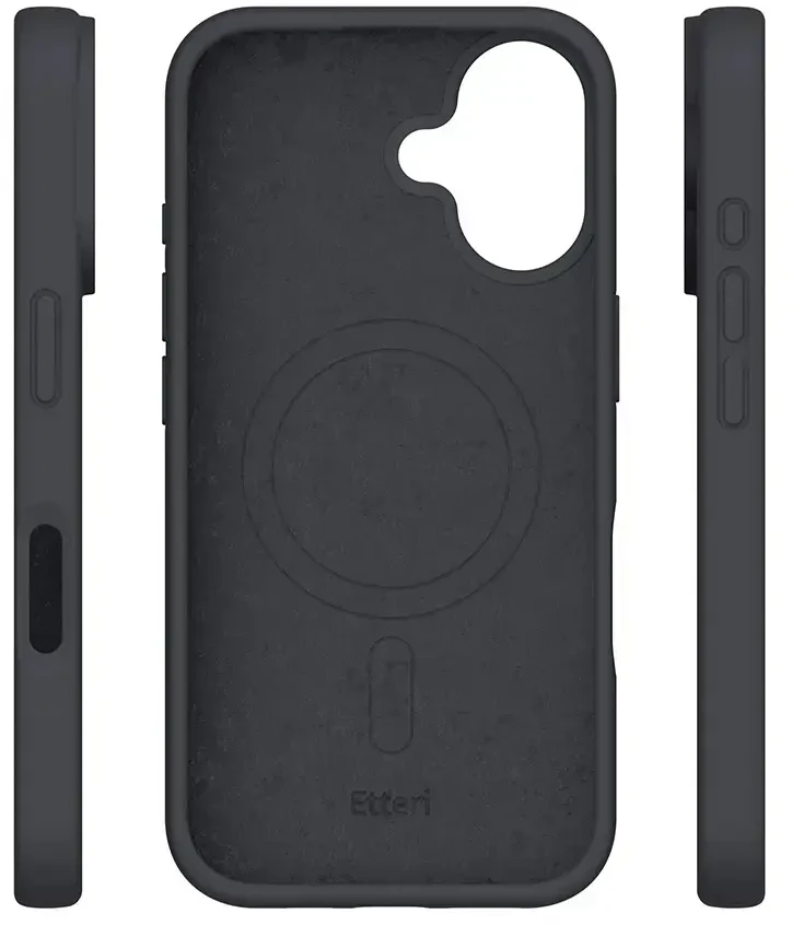 Telforceone „Etteri“ silikoninis „Mag“ dėklas, skirtas „iPhone 17 Pro Max“ / „18 Pro Max“, juodas