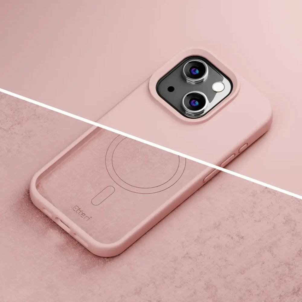 Dėklas Telforceone Etteri Silicone Mag Apple iPhone 14 6,1" rožinės spalvos