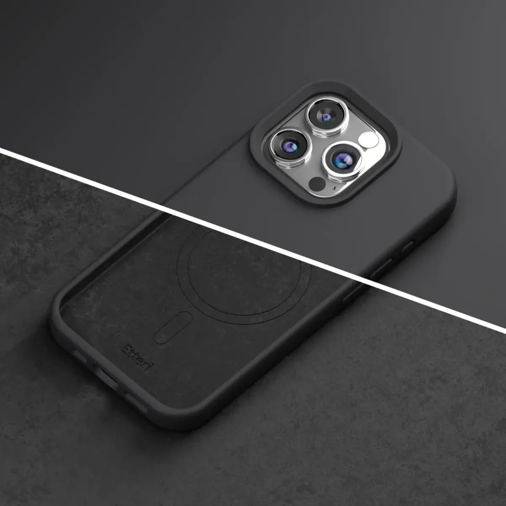 Dėklas Telforceone Etteri Silicone Mag Apple iPhone 15 Pro 6,1" juodos spalvos