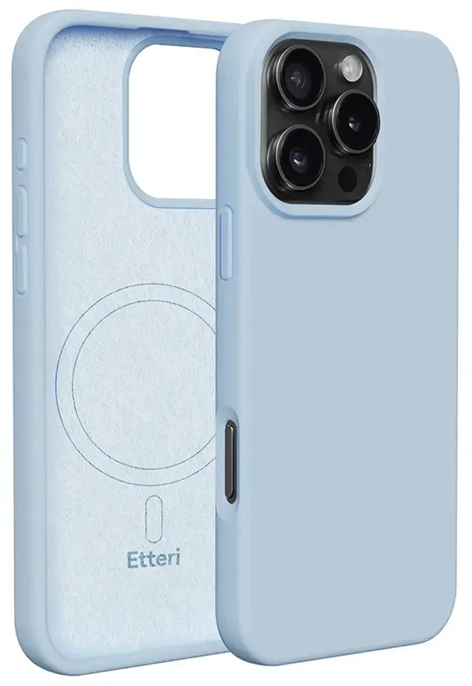 Dėklas Telforceone Etteri Silicone Mag Apple iPhone 16 Pro Max 6,9" žydros spalvos