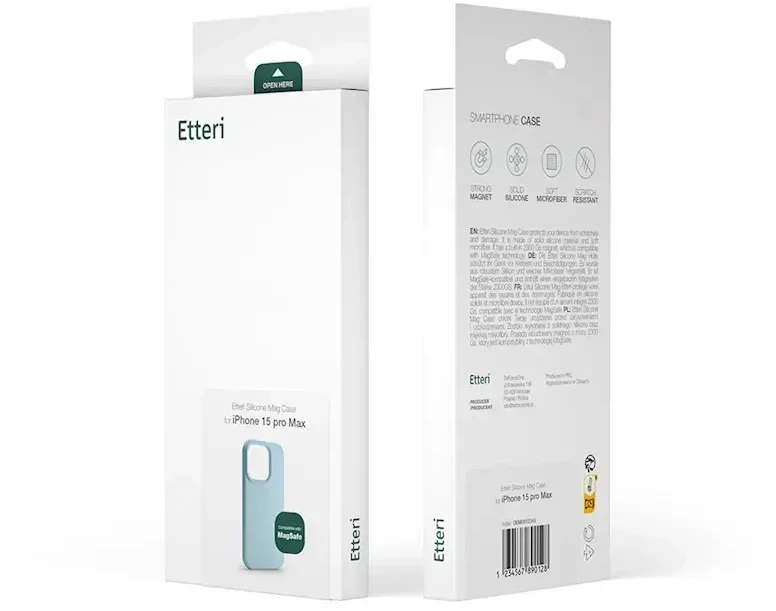 Telforceone „Etteri“ silikoninis „Mag“ dėklas, skirtas „iPhone 17 Air“, šviesiai mėlynas