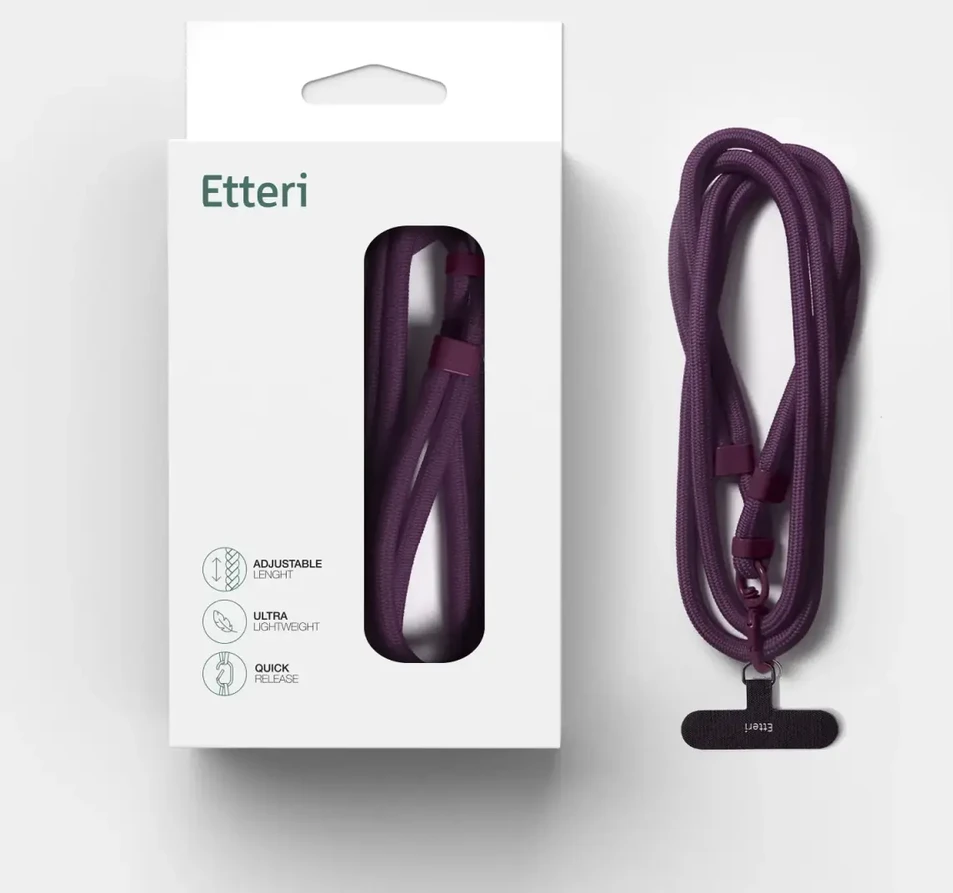 Telforceone Etteri universal neck lanyard for phones dark cherry