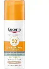 Eucerin Sun Oil Control Tinted Sun Gel Kreminis SPF 50+ kremas nuo saulės, atspalvis: Medium, 50 ml