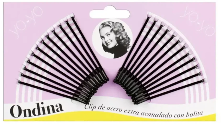 Eurostil Acanalado Clips Acero Con Bolita Negra 50mm Pack 1un