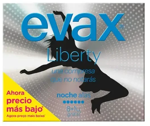 "Evax Liberty Night Normal" higieniniai įklotai su sparneliais 12 vienetų