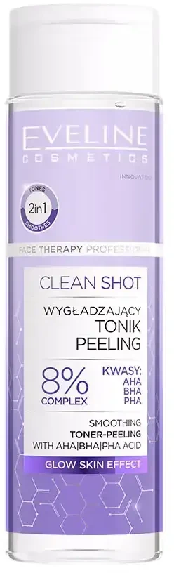 „Eveline Cosmetics Clean Shot“ šveičiamasis tonikas veido losjonas, 200 ml