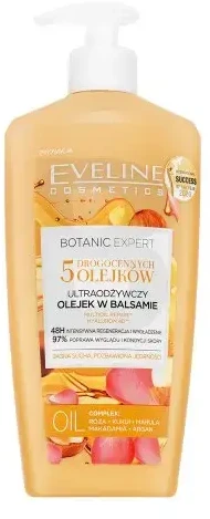 Eveline Cosmetics Eveline Botanic Expert 5 Oils Ultra-maitininantis kūno aliejus su losjonu, 350 ml
