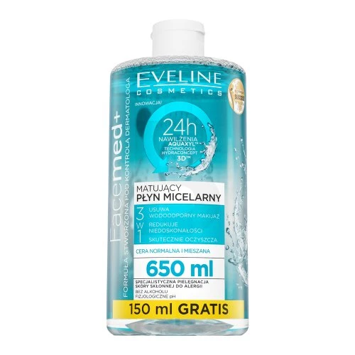 Eveline Cosmetics Eveline FaceMed+ matinį poveikį suteikiantis micelinis veido kremas, 650 ml