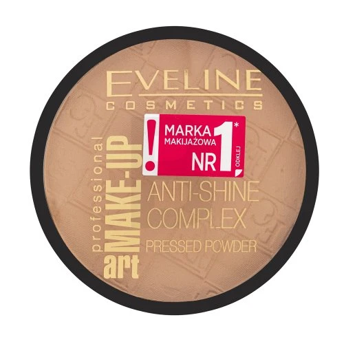 „Eveline Cosmetics“ makiažo pagrindas „Eveline Make-Up Art Anti-Shine Complex“ presuota pudra, 33 auksinis smėlis, 14 g