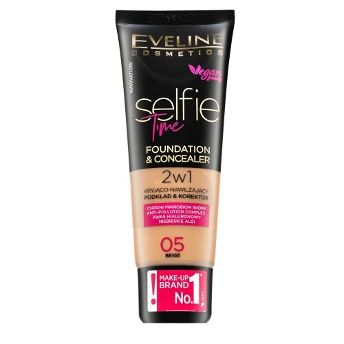 Eveline Cosmetics Eveline Selfie Time 2in1 Foundation & Maskuoklis 05 rusvai gelsvas, 30 ml