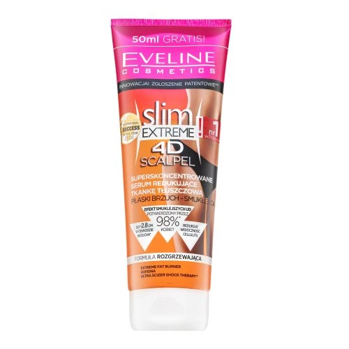 Eveline Cosmetics Eveline Slim Extreme 4D skalpelis superkoncentruotas serumas, mažinantis riebalinį audinį, 250 ml