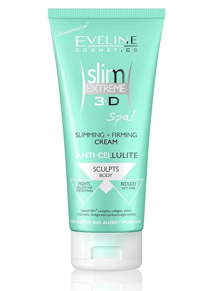 Eveline Cosmetics Slim Extreme 3D Anti-Cellulite & Slimming Body Kreminis Legs buttocks hips abdomen arms Apply daily, 250 ml