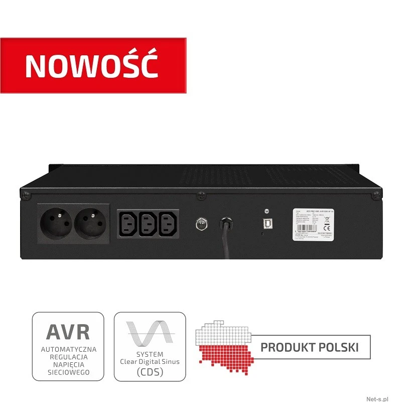 Maitinimo šaltinis Ever ECO PRO W/EAVRRM-001K20 (stelažas, 1200VA)