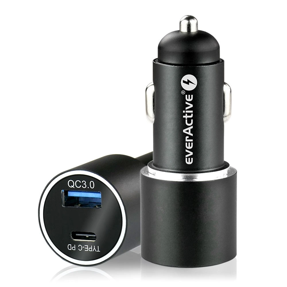 Everactive 36W automobilinis USB QC3.0 ir USB-C PD įkroviklis