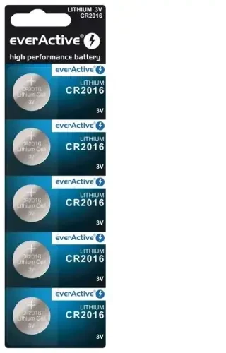 „everActive CR2016-5BB“ lizdinių plokštelių pakuotė, 5 vnt.