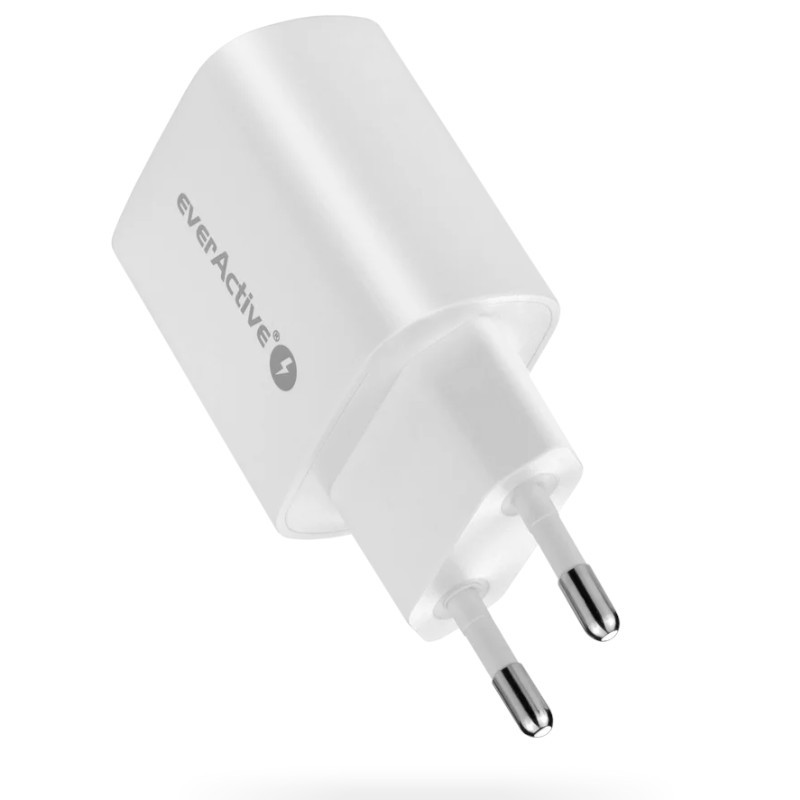 USB Įkroviklis - everActive SC-220 12W Dviejų USB-A prievadų Išmanusis Įkrovimas, Balta